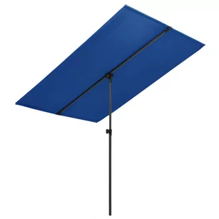 vidaXL Parasol ogrodowy na słupku aluminiowym, 180x130 cm, lazurowy vidaXL - Parasole ogrodowe - miniaturka - grafika 8