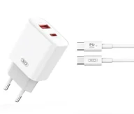 Ładowarki do telefonów - Ładowarka sieciowa XO CE12 - QC 3.0 PD 20W + kabel USB-C - miniaturka - grafika 1