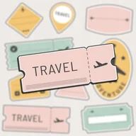 Notesy i bloczki - Naklejki Na Walizkę Sticker Podróże TRAVEL 9 szt - miniaturka - grafika 1