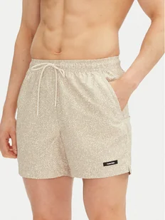 Calvin Klein Swimwear Szorty kąpielowe KM0KM01120 Beżowy Regular Fit - Kąpielówki męskie - miniaturka - grafika 1