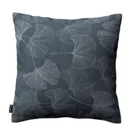 Poszewki na poduszki - Dekoria Poszewka Kinga na poduszkę szaro-srebrne liście miłorzębu na grafitowym tle 60 × 60 cm Venice 105-143-52 - miniaturka - grafika 1