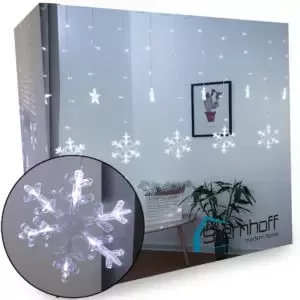 Kurtyna świetla świąteczna lampki Śnieżynki - Oświetlenie świąteczne - miniaturka - grafika 1