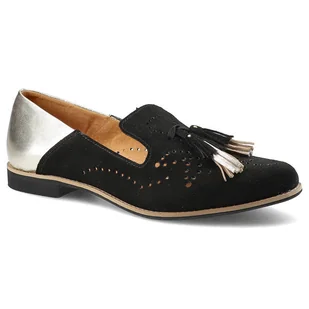 Czarne Półbuty Maciejka Damskie Eleganckie Obuwie - Półbuty damskie - miniaturka - grafika 1