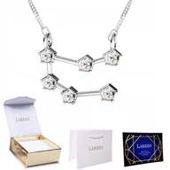 Łańcuszki - Naszyjnik Srebrny Łańcuszek 925 ze Znakiem Zodiaku Bliźnięta z Cyrkoniami - miniaturka - grafika 1