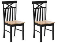 Krzesła - Beliani Zestaw 2 krzeseł do jadalni czarne HOUSTON - miniaturka - grafika 1