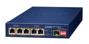PLANET BSP-115HP-5A łącza sieciowe Nie zarządzany Gigabit Ethernet (10/100/1000) Obsługa PoE Niebieski - Pozostałe akcesoria sieciowe - miniaturka - grafika 1