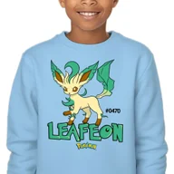 Bluzy dla dziewczynek - Bluza Dziecięca Blue Bez Kaptura Super Prezent Dla Dziecka Leafeon 104 Wz - miniaturka - grafika 1