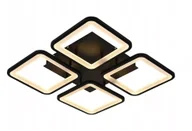 Lampy sufitowe - Lampa Sufitowa Plafon LED z Pilotem Czarny Kwadratowy Kwadrat - miniaturka - grafika 1