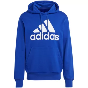 Bluza męska adidas Essentials French Terry Big Logo Hoodie niebieska IC9366 - Bluzy męskie - miniaturka - grafika 1