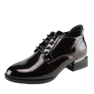 Półbuty damskie - Półbuty damskie VINCEZA 58160 lakierki burgund - miniaturka - grafika 1