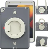 Etui do tabletów - Etui do iPad 9.7" 2017/2018 z Uchwytem i Paskiem na Ramię Szare - miniaturka - grafika 1