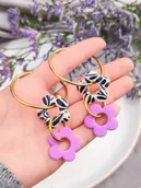 Kolczyki - Kolorowe kolczyki kwiaty, zestaw wesołej wiosennej biżuterii. mały prezent - miniaturka - grafika 1