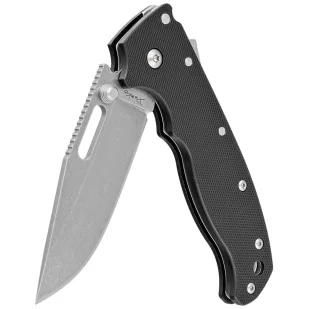 Nóż składany Demko AD20.5 Clip Point Black Peel Ply G10, Stonewashed D2 by Andrew Demko (205-D2-BLKPPG10-CP) - Noże - miniaturka - grafika 6