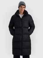 Kurtki męskie - 4F Płaszcz puchowy z wypełnieniem naturalnym męski - czarny XL - miniaturka - grafika 1