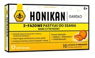 Przeziębienie i grypa - HONIKAN Gardło 2-fazowe pastylki do ssania o smaku cytrynowym, 16 sztuk - miniaturka - grafika 1