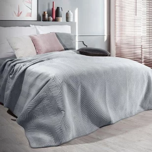 Narzuta 230 x 260 Euro Welurowa wz. Sofia Srebrny - Narzuty - miniaturka - grafika 1