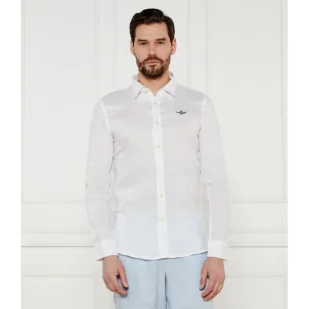 Aeronautica Militare Lniana koszula Regular Fit - Koszule męskie - miniaturka - grafika 1