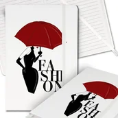 Notesy i bloczki - Notes Biały A5 Notatnik Dziennik z Gumką w Linię FASHION Kobiece Mix Wzorów - miniaturka - grafika 1