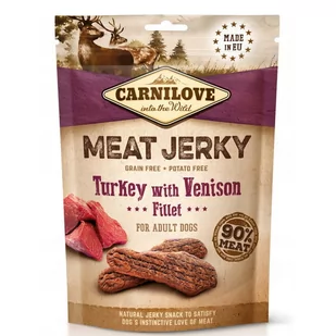Carnilove Carnilove Dog Jerky Turkey & Venison Fillet - indyk i filet z dziczyzny 100g - Przysmaki dla psów - miniaturka - grafika 1