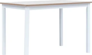 Elior Biało-brązowy stół z drewna kauczukowego Razel - Stoły - miniaturka - grafika 1