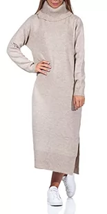 ONLY Damska sukienka Onlbrandie L/S z rolką dekolt w kształcie litery KNT Noos, Pumeks kamień/detale: w. melanż, XL - Sukienki - miniaturka - grafika 1
