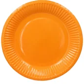 Dekoracje i nakrycia stołu na imprezę - Talerzyki Papierowe Pomarańczowe 18cm 6Szt - miniaturka - grafika 1