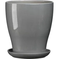 Donice - Doniczka ceramiczna z podstawką laura 21 x 21 cm szary połysk symbol 1042 - miniaturka - grafika 1