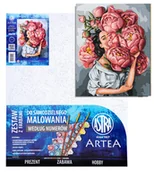Malowanie po numerach - Obraz malowanie po numerach 40x50cm w Piwoniach Astra - miniaturka - grafika 1