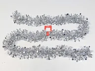 Dekoracje sali - Łańcuch choinkowy girlanda srebrna - 200 x 11 cm - 1 szt. - miniaturka - grafika 1