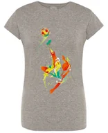 Koszulki i topy damskie - Modny T-Shirt Kolorowy nadruk Piłkarz R.XXL - miniaturka - grafika 1