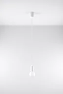 Lampy sufitowe - Sollux Lighting Lampa wisząca DIEGO 1 biała NICKEL - miniaturka - grafika 1