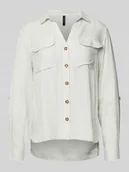 Koszule damskie - Bluzka koszulowa o kroju regular fit z czystej wiskozy - miniaturka - grafika 1