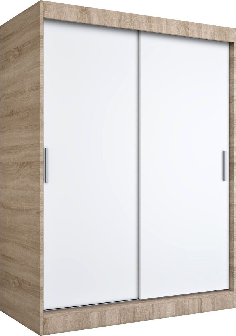 MKPOL Szafa przesuwna MODUO COMFORT 150 dąb sonoma/biała mat gładka