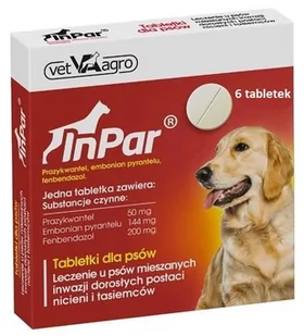 Vet-Agro VET-AGRO InPar tabletki odrobaczające dla psa 6 tabl.) 44004-uniw - Artykuły przeciw pasożytom - miniaturka - grafika 1