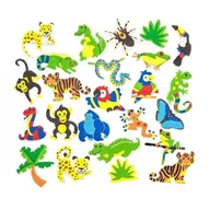 Przybory szkolne - Dalprint Naklejki pianki nadruk dżungla (100) - miniaturka - grafika 1