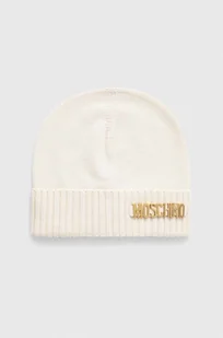 Moschino czapka wełniana kolor beżowy wełniana - Czapki damskie - miniaturka - grafika 1