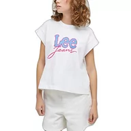 Koszulki i topy damskie - Lee Koszulka damska Cropped Tee T-Shirt, Bright White, XL, Bright White, XL - miniaturka - grafika 1