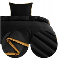 Pościel - Pościel 140x200 2 części z MIKROFIBRY gładka jednolita z koronką Brandon - miniaturka - grafika 1