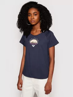 Koszulki i topy damskie - Roxy T-Shirt Smiley Days ERJZT05129 Granatowy Regular Fit - grafika 1