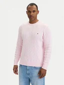 Swetry męskie - Tommy Hilfiger Sweter MW0MW33132 Różowy Regular Fit - miniaturka - grafika 1