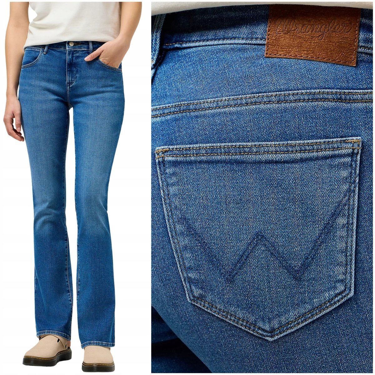 Wrangler BOOTCUT Raven rozszerzane damskie spodnie jeansowe W29 L32
