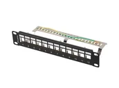 Panele krosownicze - Lanberg Patch panel pusty 12 port 1U 10'' FTPczarny PPKS-9212-B - miniaturka - grafika 1