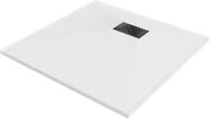 Brodziki prysznicowe - Mexen Hugo brodzik kwadratowy SMC 70 x 70 cm, biały, maskownica czarna - 42107070-B - miniaturka - grafika 1