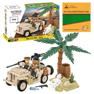 Klocki Cobi 2298 Jeep Willys Hc Ww2 180 El. + Płytka - Klocki - miniaturka - grafika 1