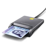 Czytniki kart pamięci - Axagon CRE-SM3T USB Smart card Flat czytnik do kart chipowych Wewnętrzna USB 2.0 Czarny - miniaturka - grafika 1