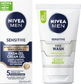 Żele pod prysznic dla mężczyzn - NIVEA MEN SENSITIVE Żel do mycia 100ml + Krem do twarzy i zarostu 50ml - miniaturka - grafika 1