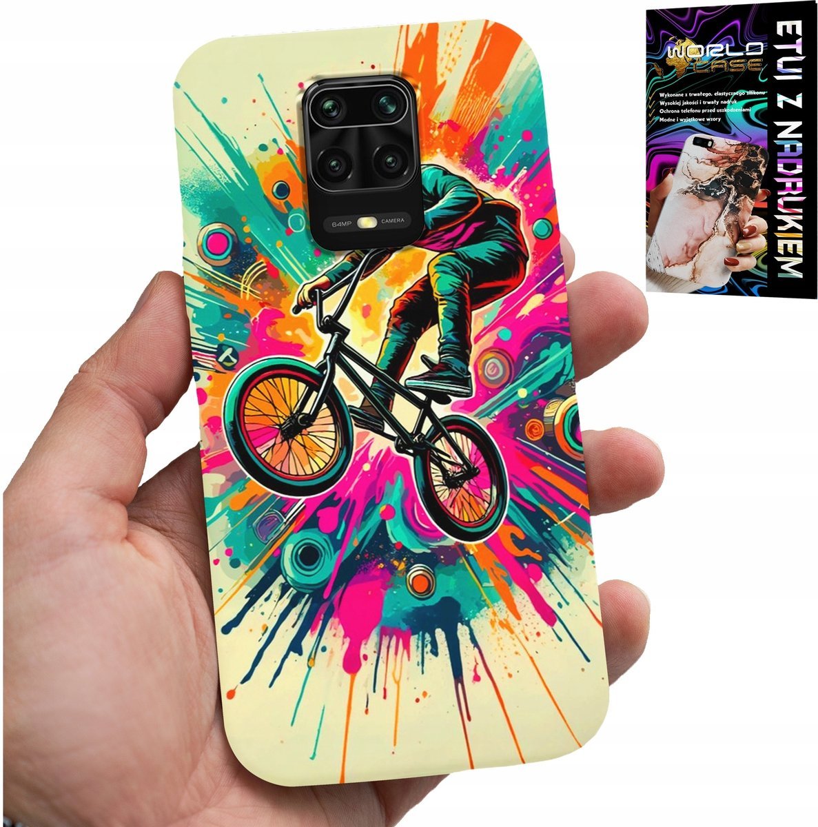 ETUI DO XIAOMI NOTE 9 PRO / 9S - ROWERY BMX TRIKI SPORTY WYCZYNOWE +SZKŁO