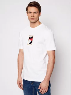 Koszulki męskie - Tommy Hilfiger T-Shirt ICONS Flag Tee MW0MW17660 Biały Regular Fit - grafika 1