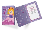 Kartki okolicznościowe i zaproszenia - Karnet PR-329 Urodziny 7 dziewczynka - miniaturka - grafika 1