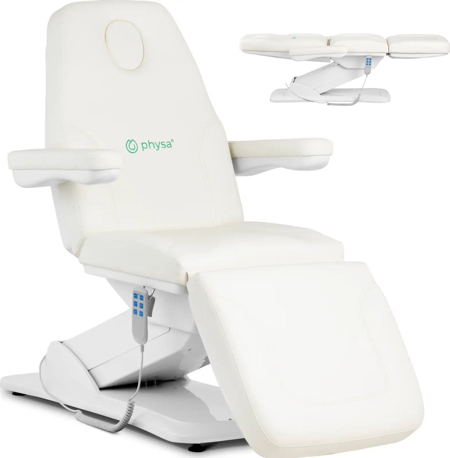 Physa Fotel kosmetyczny do masażu tatuażu SPA 150 kg BITONTO - biały